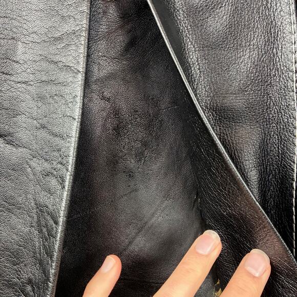 VTG 70s Suburban Internat'l Leather Coat Black Small Western Cowgirl Country - Picture 14 of 16